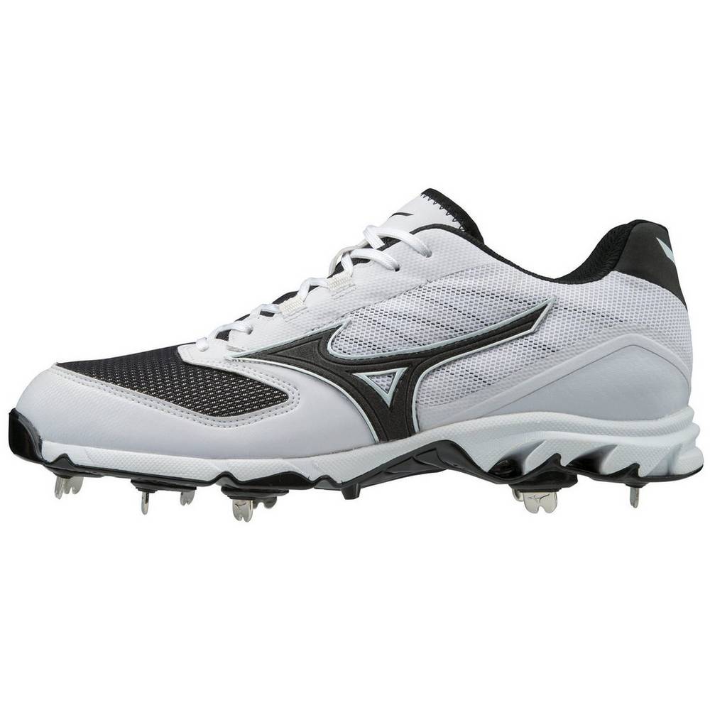 Mizuno 9-Spike Dominant 2 Kısa Metal - Erkek Beyzbol Ayakkabısı - Beyaz/Siyah Türkiye (DIXWLB-059)